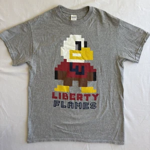 Gildan Size Medium Size Liberty University Flames Sparky Short Sleeve Shirt Gray - Picture 1 of 6