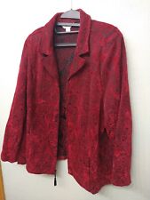 CJ Banks 3x red and black zipper front jacket womens