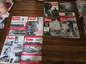 Lot of 8 TRAINS Magazines -  1957   -- Set 5 - Picture 1 of 15