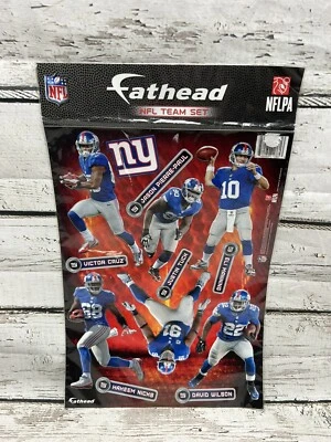 Juego de calcomanías del equipo de la NFL New York Giants Manning Tuck Cruz Nicks Wilson Fathead - Nuevo en paquete Foto 1 de 4
