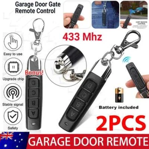2PCs 433MHZ Remote Control Garage Door Gate Car Cloning Wireless Key Fob AU/OZ - Picture 1 of 12