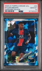 2020-21 Topps Chrome UCL Sapphire - Kylian Mbappe Paris Saint Germain - PSA 10 - Bild 1 von 4