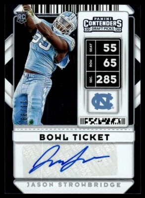 2020 Panini Contenders Draft Picks Bowl Ticket Jason Strowbridge Rookie Auto - Image 1 of 2
