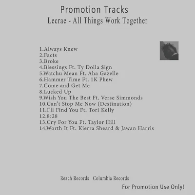 Christian Rap/Hip-Hop.. White CD. Lecrae - All Things Work Together Foto 1 de 2