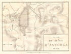 Plan oblężenia Astorgi w 1812 roku. Leén, Hiszpania. Wojna na półwyspie 1817 stara mapa