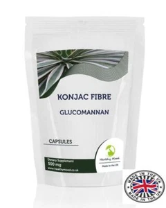 Konjac Fibre 500mg Glucomannan x 180 Capsules UK Nutrition - Picture 1 of 3