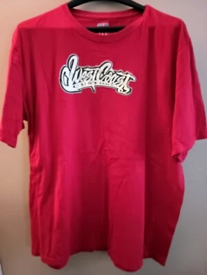WEST COAST CUSTOM Camisa Grande Roja Manga Corta Pullover Camiseta Para Hombre. Foto 1 de 4