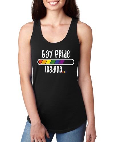 ELDPS Women's Rainbow Pride Sleeveless Racerback Tank Top – LGBTQ Love Equality Graphic Tee In Grey, Size XL - View #4