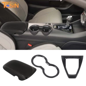 3x Armrest Box & Cup holder & Manual Gear Shift Trim Cover For Ford Mustang 2024 - Imagen 1 de 23