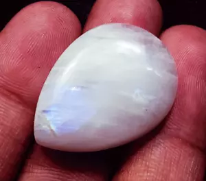 Certified 40.40 Ct 100% Natural White Rainbow Moonstone Pear Loose Gemstone - Picture 1 of 6
