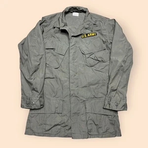 Vintage US Army Jungle Fatigue Poplin Military Jacket Vietnam Small Long Vtg - Picture 1 of 5