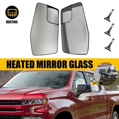 Espejo retrovisor térmico de vidrio para Chevrolet Silverado 1500 GMC Sierra 1500 L+R 2019-2023 Foto 1 de 4