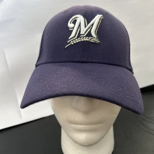 MLB Milwaukee Brewers New Era 39THIRTY Flex Fit Mütze M Logo Navy Blau Größe S/M - Bild 1 von 5