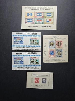 Estampillas de Guatemala. LOTE DE SÁBANAS DE RECUERDO. MNH/OG Foto 1 de 4