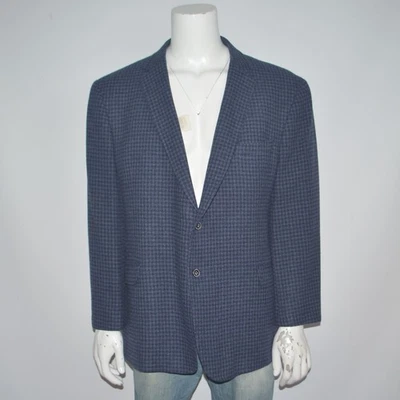 Abrigo deportivo JOS A BANK 1905 franela 100 % lana ajuste a medida azul marino a cuadros talla 48R Foto 1 de 4