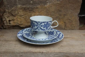 3 tlg. Sammeltasse Echt Kobalt florales Dekor Fine China Lichte DDR - Bild 1 von 7