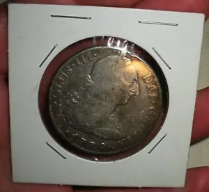 1779 REVOLUTIONARY WAR .900 SILVER CAROLUS III SILVER 8 REALE COIN vafo - Picture 1 of 6
