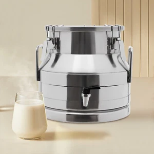 Lattiera 12L Caraffa Conservazione Latte Trasporto Secchio Sigillato Acciaio Inox con Rubinetto - Foto 1 di 18