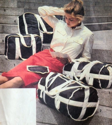 Vtg UC Simplicity 9387 Sew Pattern Reto Tote Duffle Gym Weekend Travel Sport Bag - Image 1 of 4