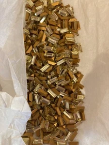 Swarovski Crystal 7x3mm Baguettes Jonquil Yellow #4501 Gold Foiled - 12 Pieces - Picture 1 of 3