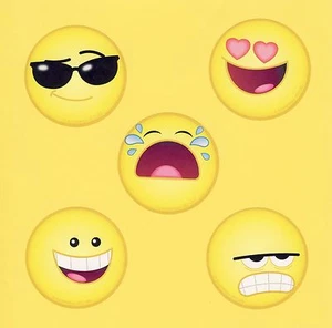 15 Facce Emoji - Adesivi Grandi - Bomboniere per Feste - Ricompense - Foto 1 di 1