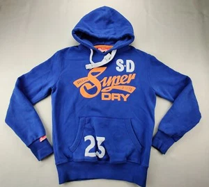 SuperDry Men's Medium Blue/Orange #23 Long Sleeve Pullover Hoodie - Picture 1 of 9