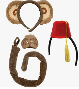 Unisex Adult Monkey in Fez Hat Kit Costume Set - Picture 1 of 5