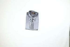 Boys Retro Nights Gray Button Up Shirt and Tie Size 10 NEW! NWT - Picture 1 of 4