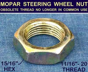 NOS 1930s VINTAGE STEERING WHEEL NUT, MOPAR OBSOLETE EXTRA FINE 11/16"-20 THREAD - Picture 1 of 15