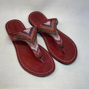 Laidback London Beaded Boho Thong Sandals 38/7-7.5 - Picture 1 of 4
