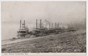 OHIO RIVER STEAMBOATS EVANSVILLE INDIANA 1906 TO SIBBELLA KIMMEL, HENDERSON KY - Picture 1 of 2