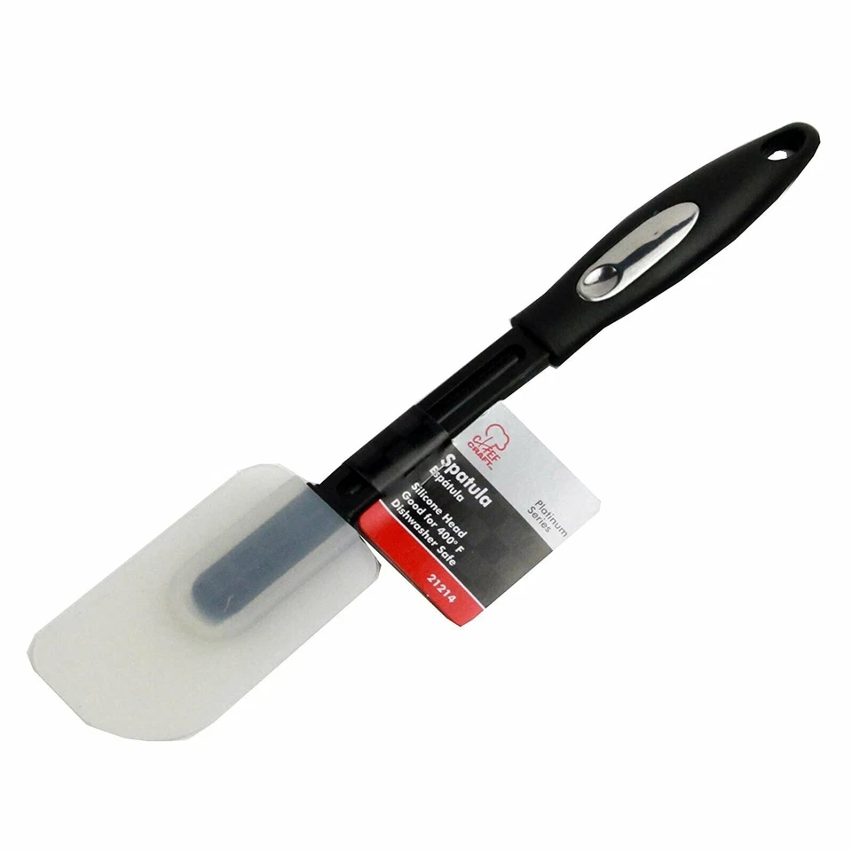 Chef Craft 21214 1-piece High Temperature Silicone Spatula Black Handle With