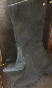 Anne Klein CAMDEN Black Suede Knee High Boots Sz.6.5 - Picture 1 of 5