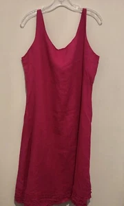 Eileen Fisher Shift Dress A Line Linen Sleeveless Pink Minimalist Classic Large - Picture 1 of 5