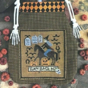 WESTERN WITCH--Halloween-Horse-Tombstones-Pumpkins-Counted Cross Stitch Pattern - Picture 1 of 1