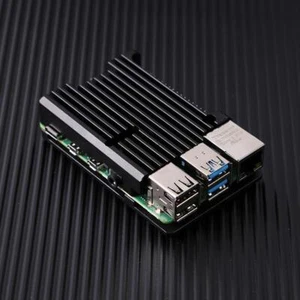 Aluminum Case Enclosure Housing + Tools for Raspberry Pi 4 Model B (Black) - Afbeelding 1 van 7