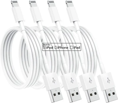 4PACK 3.3ft USB A Charging Cable for iPhone 13 12 11 Mini Pro XR Xs Max X SE 8 - Image 1 of 4