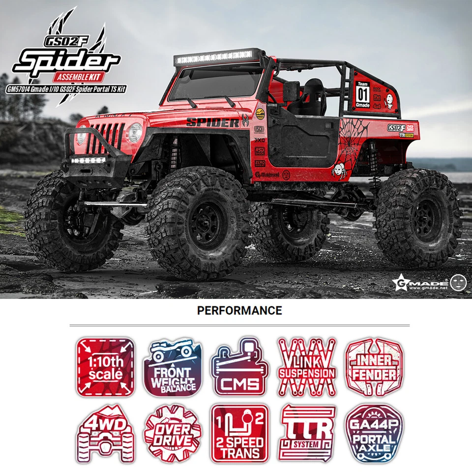 Gmade GM57014 1/10 GS02F Spider Portal TS Kit - Image 1 of 4