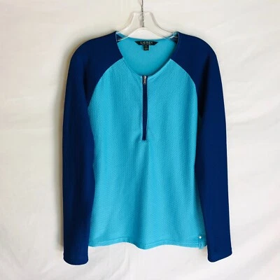 Camisa Top de Golf Lauren Ralph Lauren LRL Para Mujer XL Pullover 1/4 Cremallera Manga Larga Foto 1 de 4
