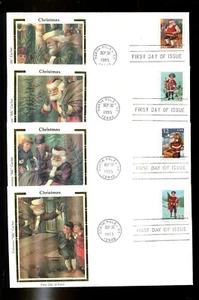 US FDC # 3004-3007 32c Santa & Children Colorano 4 FDC's 1995, 9p5075 - Picture 1 of 1