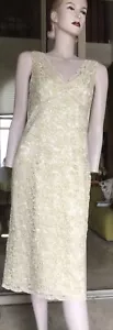 Vtg 80s Gold Lace Evening Dress - Monti M - Picture 1 of 7
