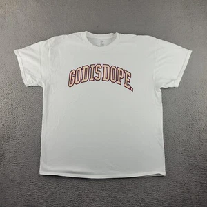 God Is Dope Shirt Mens Extra Large White Spell Out Christain Faith Lifestyle Tee - Picture 1 of 9