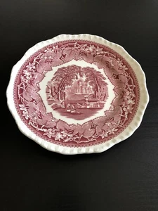 Vintage Mason's Ironstone England Vista Pink Transferware 9” Luncheon Plate - Picture 1 of 4