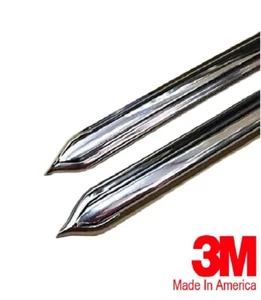 Vintage Style 7/8" Chrome Side Body Trim Molding - Formed Pointed Ends - Picture 1 of 3