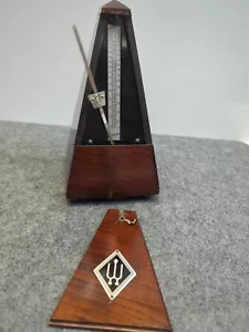 More details for wittner pyramid metronome wooden finish used vintage working #m