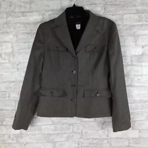Blazer de lana J Crew para mujer 6 marrón Academia Preppy negocios carrera bolsillos forrados - Imagen 1 de 11