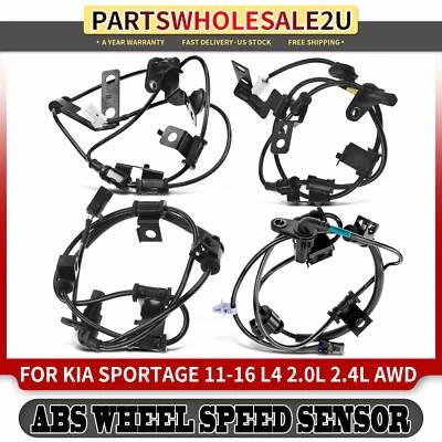 4x Nuevo Sensor de velocidad de rueda ABS delantero y trasero para Kia Sportage 11-16 2,0 L 2,4 L AWD Foto 1 de 4