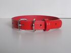 Real leather flame red dog collars slight seconds