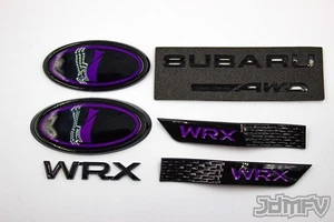 PURPLE - F/R EMBLEMS, TRUNK LETTERING, GARNISH R/L, JDM I BadgeS AWD 15-20 W RX - Picture 1 of 2
