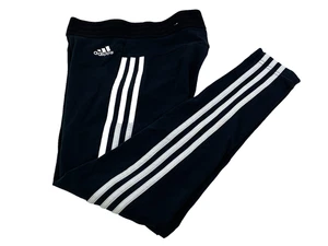 adidas Essentials 3 Stripe Women's XS Tights Pants Black Training Track BS4820 - Picture 1 of 12